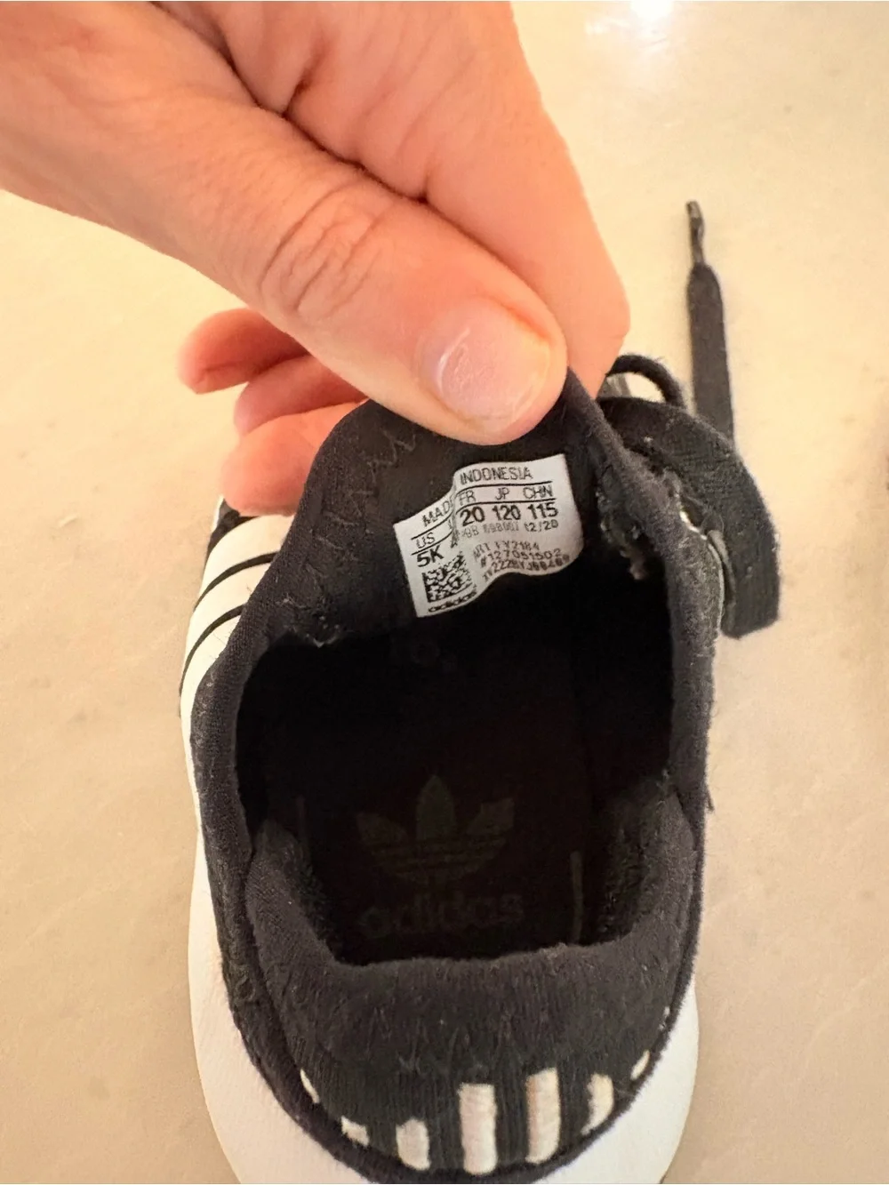 adidas Kids Black and White Mesh Sneakers